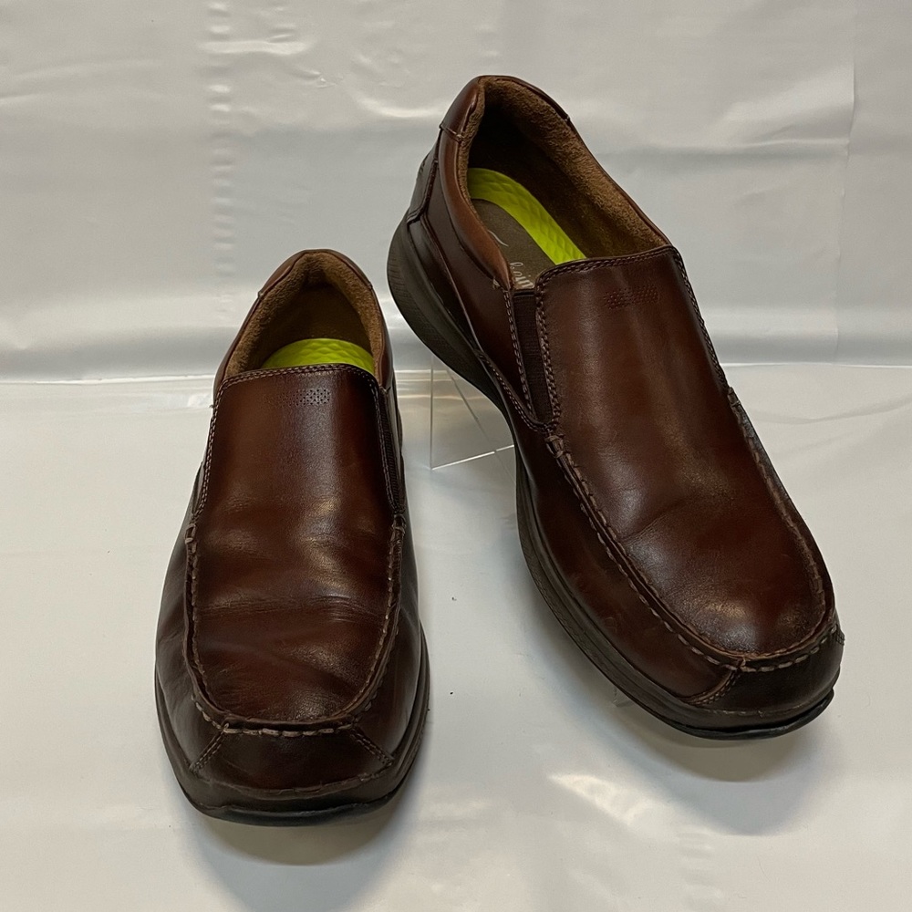 #20 Mens Florsheim Brown Great Lakes Moc Toe Slip Ons